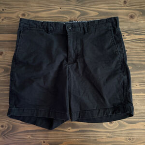 Men’s Cremieux Black Stretch Flat-Front Shorts Size 33 Casual 7'' Inseam Chino